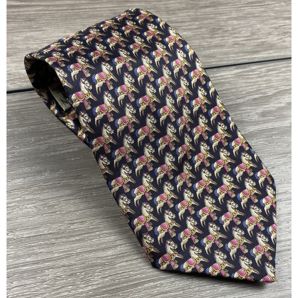 W & H Gidden Men's Pure Silk Carousel Horse Necktie